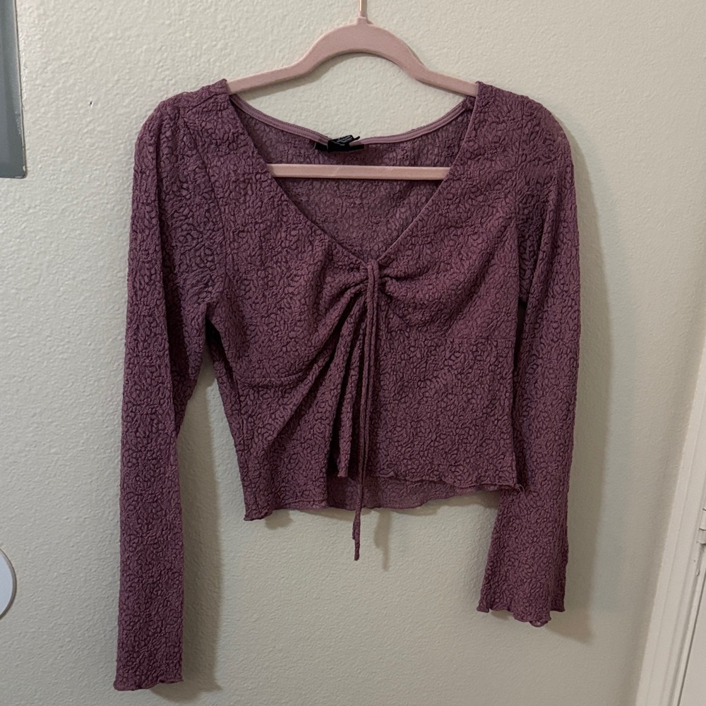 Chic Mauve Long Sleeve Blouse